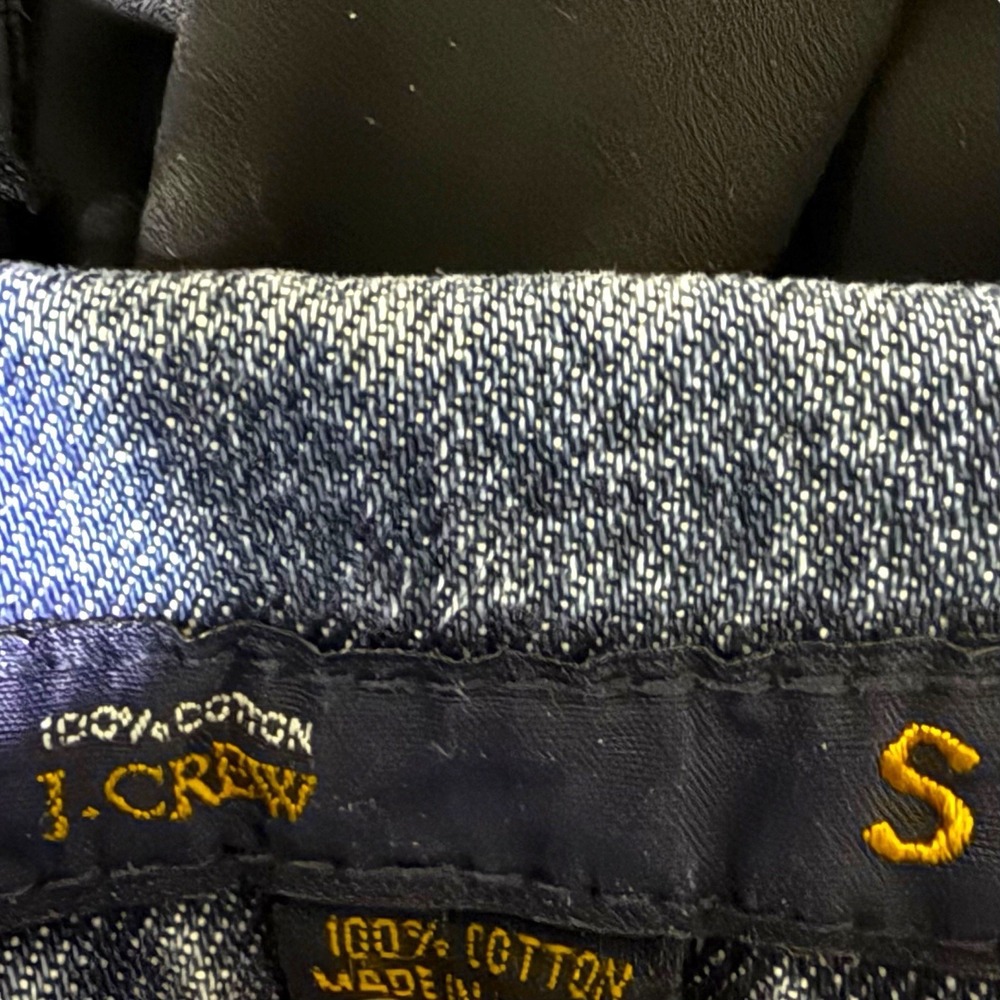 VTG J Crew Womens Cropped Denim Jacket S Indigo Blue Jean Trucker 100% Cotton - Picture 3 of 6